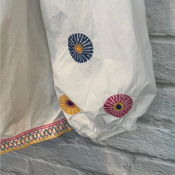 Madewell Women's White Cotton Embroidered Off-the-Shoulder Top Sz Small - Picture 5 of 8